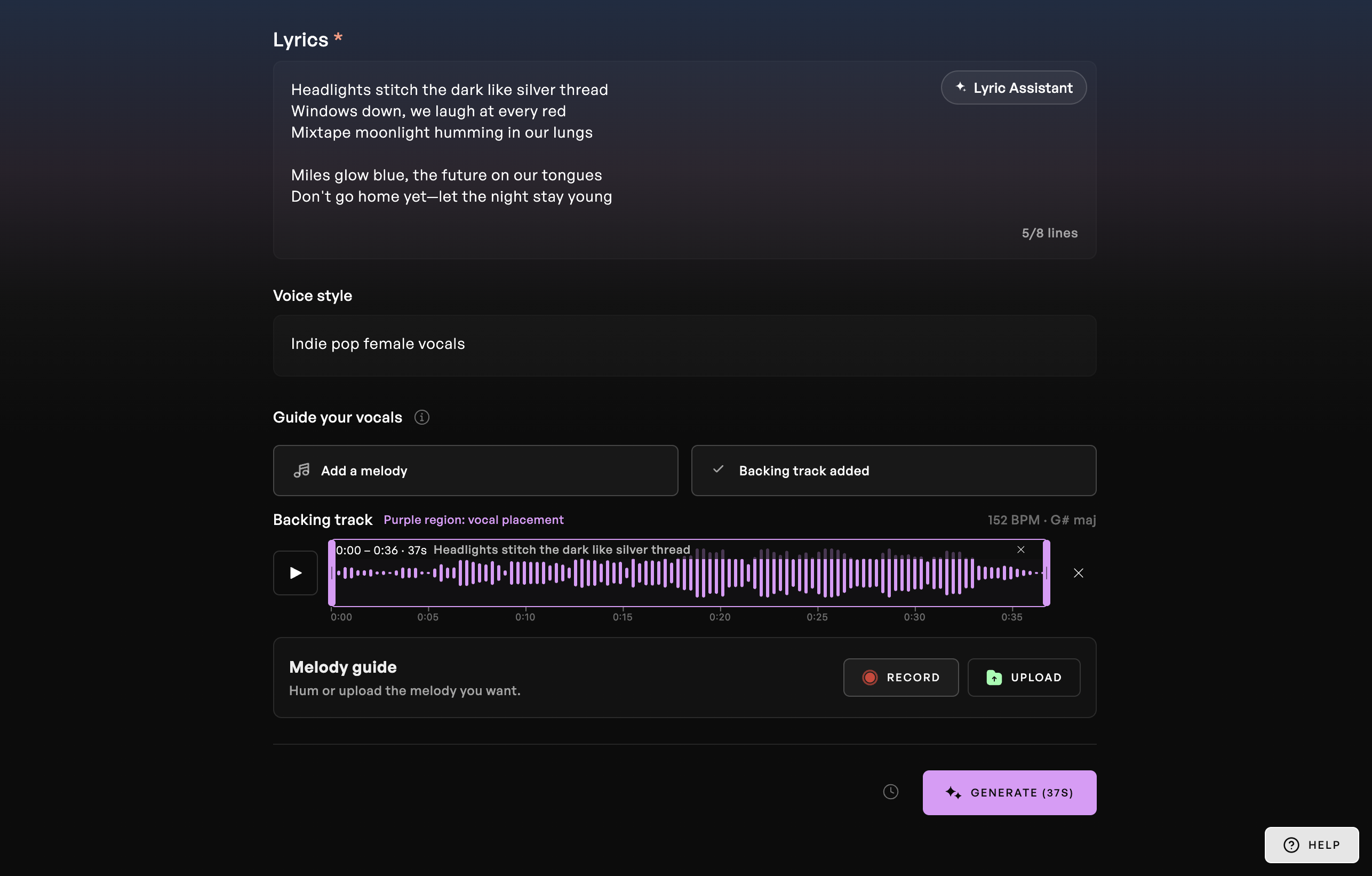 Guía la voz con tu audio